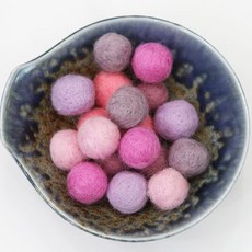 원단킹 양모펠트3개]방울방울 폼폼-핑크계열 6color(98212), 퍼플, 1개