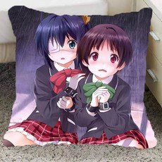 중2병도 사랑을 이야기하자 베개 작은 새 여섯 꽃 주변 베개 핸드메이드 카드 통 베개 학생 생일 선물, 연한 옐로우