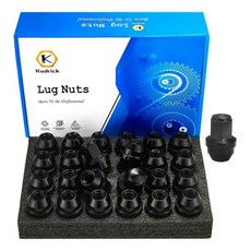 32개 14x1.5 OEM 휠 너트 1.75인치 높이 7/8인치 육각 교체용 2008-2024 쉐보레 실버라도 GMC 시에라 2500 3500 M14-1.5 일체형 디자인 크롬, M14x1.5, 24 Pack-Ford F150/Expedition 2, Black