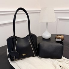 탑씨유 가죽공예 DIY 키트 가죽가방 만들기 패키지 데일리 숄더백, 블랙, 1세트