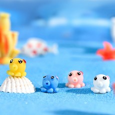 인테리어소품 아기문어 장식피규어 4종세트, 화이트 10개