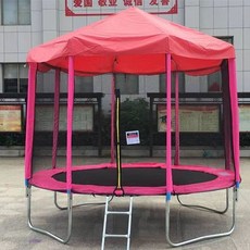 대형트램폴린 천장 지붕 점프 대형 야외 바운스, 2.44m 트램폴린 + 천장 (분홍색)