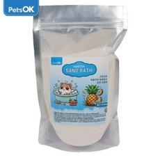 PetsOK 햄스터 목욕모래 - 파인애플향 백색 천연규사 실리카 모래 드워프 골든 친칠라, 500g, 1개