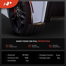 A-PREMIUM 프리미엄 머드 플랩 스플래시 가드 머드플랩 4개 세트 쉐보레 콜벳 (C8) 2020-2022와 호환 - (스팅레이 전용) 하드웨어 포함 매트 블랙 전면 및, A-PREMIUM 프리미엄 머드 플랩 스플래시 가드 머