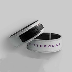 FITTERGEAR 牛皮快扣健力式健身腰帶 (快扣 專業 大重量 訓練 硬拉 舉重 深蹲 牛皮護腰 高質感 非SBD), 灰紫,M號 72.5CM-92CM, 1個
