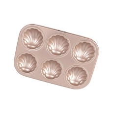 6/12 캐비티 가리비 모양 마들렌 케이크 팬 탄소강 Nonstick 코팅 Bakeware 전문 홈 베이킹 도구, 6 매들린