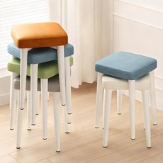 적층형 스퀘어 컬러스툴 화장대 간이 보조 의자 스툴, 크림