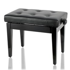 台灣製實木六段升降鋼琴椅 (附贈鋼琴布) 單人演奏琴椅 白色, 黑