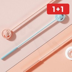 빨대 세척솔 실리콘 브러쉬 청소 텀블러 컵 빨대 관리 도구 1+1, one  빨대세척솔 (스카이), 1개