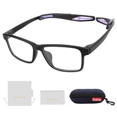 수그리 라켓볼 고글 스포츠 안전 안경 피클볼 농구공 축구 충격 흡수 방지, Black Purple, 1개