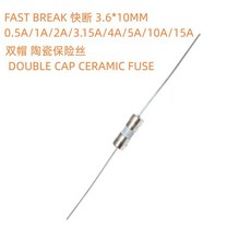 유리관휴즈 자동차 퓨즈 세트 고속 브레이크 더블 캡 세라믹 리드 핀 포함 250V 0.5A 1A 2A 3.15A 4A 5A 10A 15A 3.6x10mm 20 개, [03] 3.6X10MM 1A