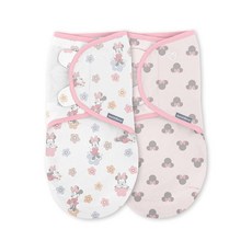 Ingenuity SwaddleMe 오리지널 포대기 100% 면 수면 개선 및 놀라운 반사 진정 0-3개월 1.0 TOG 2팩 아기 포대기 담요 - 피카부 나무늘보, Minnie 2-pack
