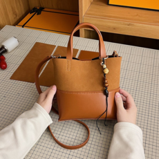 탑씨유 가죽공예 DIY 키트 가죽가방 만들기 패키지 벨벳 투톤 버킷백, 허니카멜, 1세트