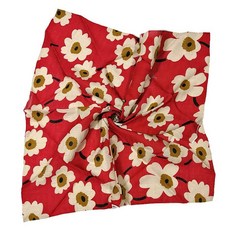 Shanlin 꽃무늬 면 반다나 55.9x55.9cm(22x22인치) 데이지-그린, 와인