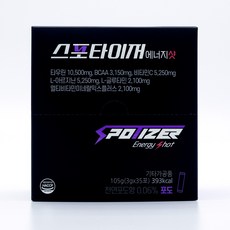 스포타이저 에너지샷 아르기닌 포도당 타우린 bcaa 스틱 포도맛 35회분, 1개