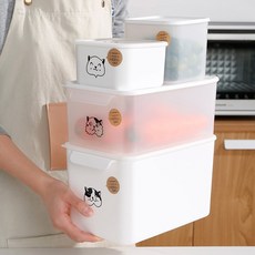 Kcwen 투명 냉장고정리용기 전자렌지용기 김치통 냉동밀폐용기, 750mL*5개, 투명 스크럽형, 1개입