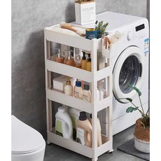 목욕 16cm 욕실 갭 스토리지 랙 주방 냉장고 모바일, 폭12.5cm 길이68cm 3단, 1개