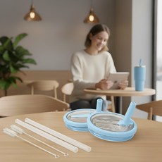 텀블러 뚜껑 퀜처 밀폐뚜껑, 1세트, 887ml, 스카이블루