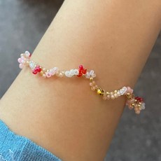 비즈 팔찌 여성 꽃 디자인 데일리 착용 주얼리