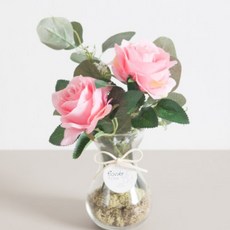 리즈장미화병set 25cm (DIY) 조화 인테리어, 핑크, 3개