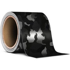 VViViD Stealth 미디엄 블랙 카모 에어 릴리즈 접착 비닐 핀스트라이프 테이프 롤 (10.2cm x 6.1m(4인치 20피트)) 108731, 4” x 20ft