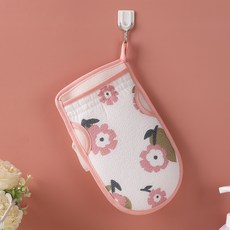 DFMEI 雙面搓澡巾 二合一浴花搓澡手套, 粉色搓澡巾:如圖, 1個
