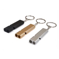 납작 휘슬 휴대용 레크레이션 호루라기 생존 호각 고리, 골드, 1개