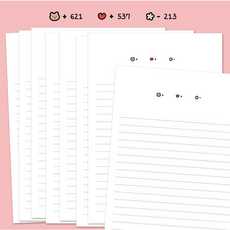 곰신 편지지 데일리 군인 날짜 입대준비 편지, 32매, 화이트