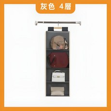 無品牌 防塵包包掛袋 多格分層收納掛袋, 灰色 4層 防塵包包掛袋