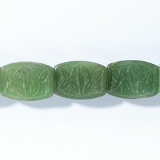 【杰鴻】綠東陵雕刻立體珠 15X20MM 寶石珠 DIY手工材料, 1個, 綠東陵