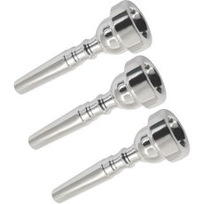 3개 세트 트럼펫 마우스피스 7C 5C 3C 골드 황동 야마하 호환 세척천 연습용 전문가용 초보자용, Silver