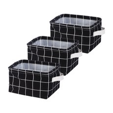 아리코 북유럽 패브릭 바스켓, 블랙, 3개