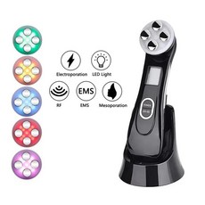 페이셜 전기천공 광자 미용 장치 리프팅 강화 기계 스킨 케어 미세 전류 주름 방지, 색상: 2. Black-With Box