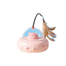 智能電動逗貓玩具，自動避障，自嗨解悶，多模式互動，安全材質, 1個, 智能逗貓機-櫻花粉