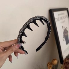 氣質鑲鑽手工編織髮卡發箍女時尚洋氣窄邊顯臉小頭飾壓發洗臉頭箍, 1個, 排鑽發箍:如图