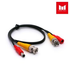 (마루테크) CCTV 케이블 전원 + BNC 끝단 케이블 (AHD/0.5M), 1개