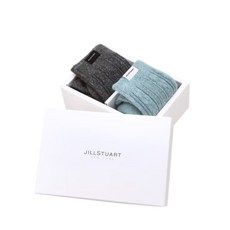 질스튜어트 선물박스포장여성 로고라벨 차콜 꽈배기 울혼방 장목양말 2종세트JASS5F031G2 401003