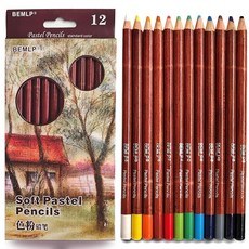 [ 841592 ] BEMLP 무독성 전문가용 부드러운 파스텔 연필 드로잉 스케치 색연필 학교 12개