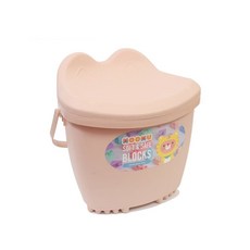 MOOMU 香草軟積木 粉 附收納桶, 1個, 粉色箱