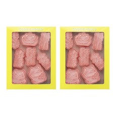 Mian Xiao Xin 비스킷 몰드 DIY 3D 입체 홈베이킹 도구 아이싱 쿠키스탬프 8종 세트 MX001, 럭키 캣, 2개