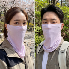 UV 자외선차단 마스크 쿨 스포츠 골프 마스크 냉감 통기성, 1개, 연보라색