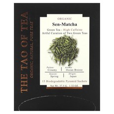 The Tao Tea 유기농 센 말차 15 티백 1.32 온스 (37.5 g), The Tao Tea 유기농 센 말차 15 티백 1.3