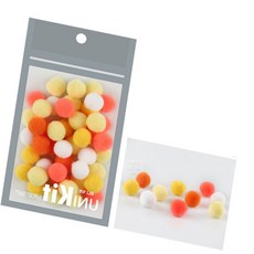 구니스토어 솜사탕 퐁퐁이 15mm 오렌지 인형눈알 뿅뿅이 인형눈