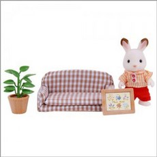 실바니안트리하우스 패밀리 쵸콜릿토끼 아빠와쇼파 콩지래빗 wjm*69792mP