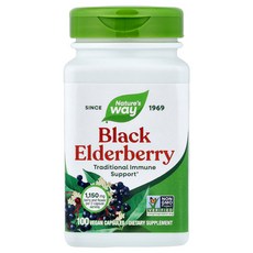 네이처스 웨이 블랙 엘더베리 캡슐 1정 당 1 150 mg 면역 지원 100 정, 100정, 1개