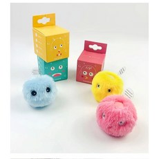 福媽寵物 貓玩具球 貓薄荷 逗貓 叫叫球 逗貓玩具 引力叫叫球, 黃色：蟋蟀聲, 1個, 毛絨精靈款