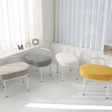 오드 1인 스툴 패브릭 타원형 카페 샵 모던 디자인 화장대 보조의자, 부클레, 1개