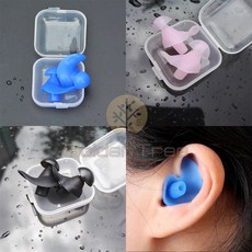 골든트리 실리콘 수영 귀마개 1쌍 수영귀마개 물놀이 이어플러그, 블랙 1쌍, 1세트