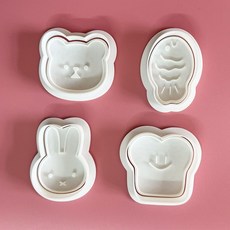 韓式卡通餅乾模具：小魚小熊造型DIY烘焙按壓模具，兒童曲奇餅乾製作, 1個, 全部4款