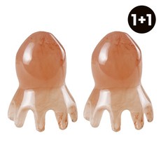 문어하루[괄사 마사지기 도구] 두피 얼굴 바디 문어괄사, 1세트, 핑크, 2개